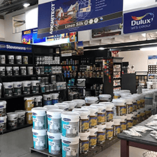 Wide selection of paint products in store