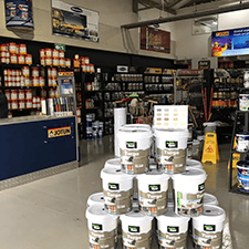Paint color samples and swatches in paint store